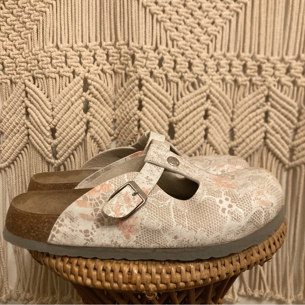 Floral Boston Leather Clog Mules Betula Birkenstock